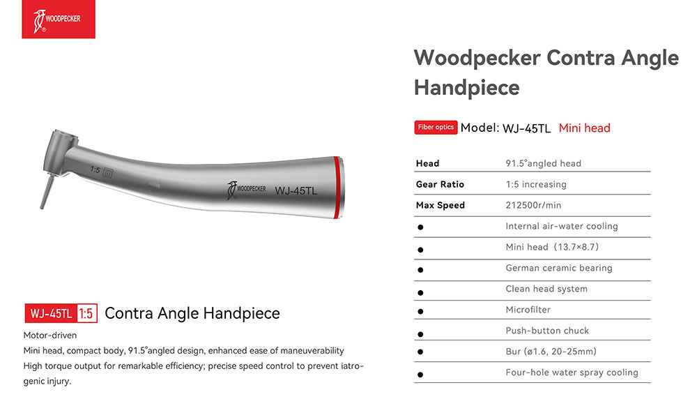 مشخصات فنی آنگل دور قرمز وودپکر Woodpecker فایبر اپتیک LED مدل WJ-15L ( پوش باتن 1:5)