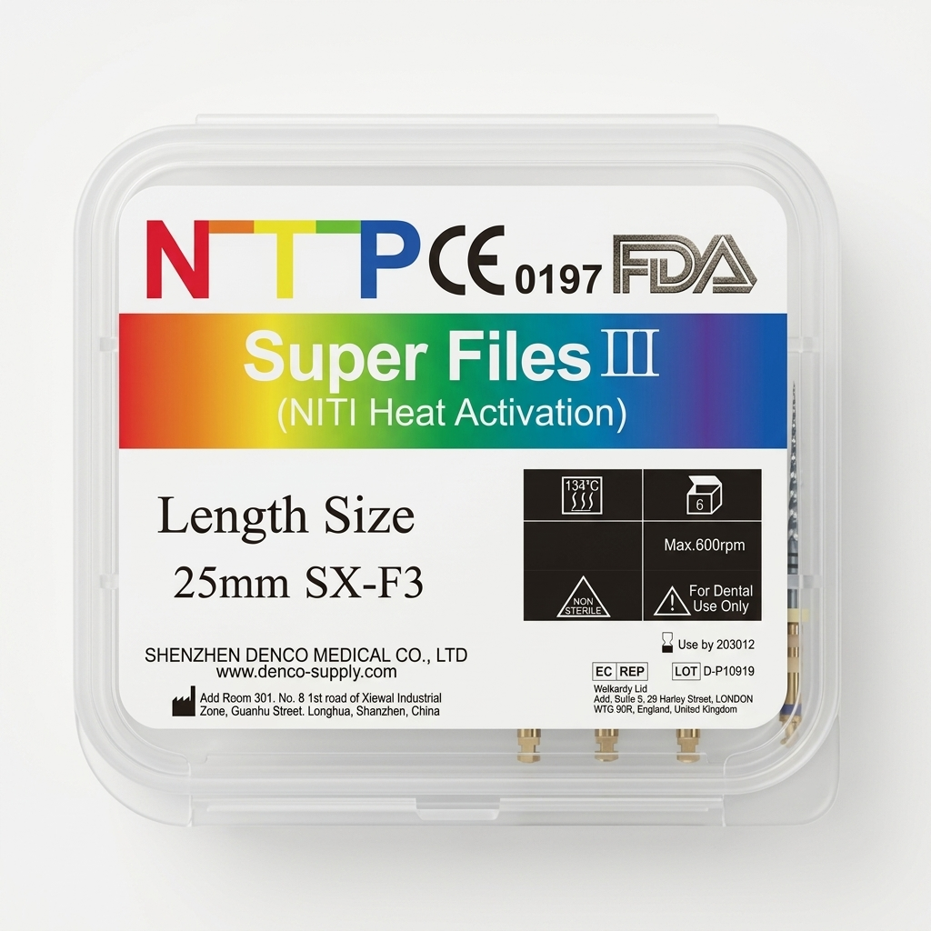 ntp-super-files-iii-rotary-file-25mm خرید فایل روتاری دندانپزشکی NTP مدل Super Files III (کیت هفت رنگ) | طول 25mm