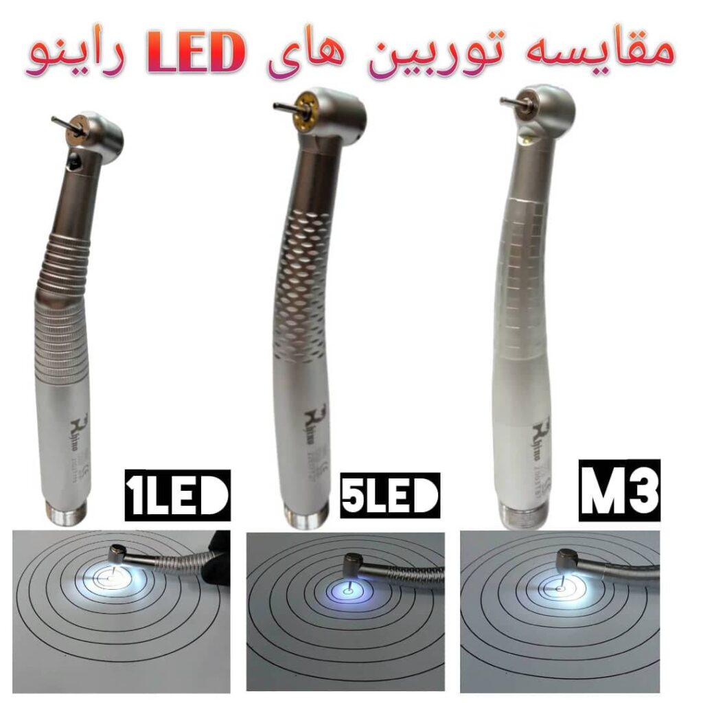 مقایسه نور توربین تک ال ای دی و ۵ ال ای دی 